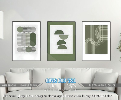 file tranh ghep 3 tam trang tri decor nghe thuat xanh la cay 14102024 dat