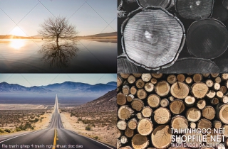 file tranh ghep 4 tranh nghe thuat doc dao