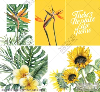 file tranh ghep 5 tam hoa nghe thuat