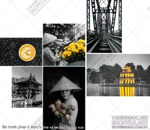 file tranh ghep 6 tam ca phe va ve dep ha noi xua