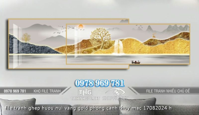 file tranh ghep huou nui vang gold phong canh thuy mac 17082024 h