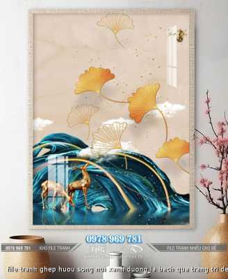 file tranh ghep huou song nui xanh duong la bach qua trang tri decor 05082024 phu