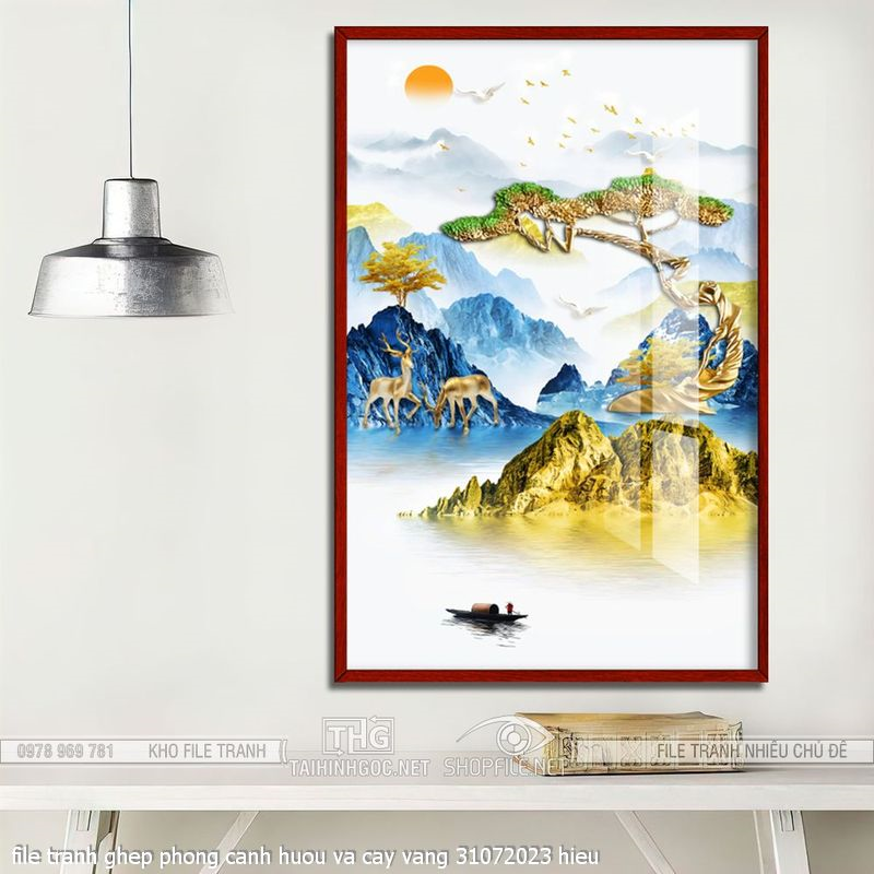 file tranh ghep phong canh huou va cay vang 31072023 hieu
