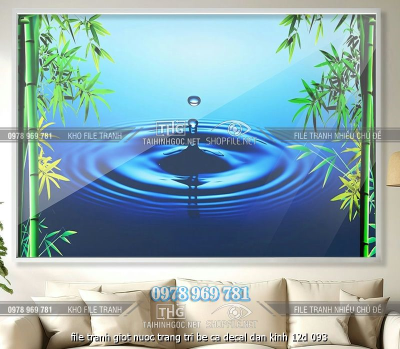 file tranh giot nuoc trang tri be ca decal dan kinh 12d 093
