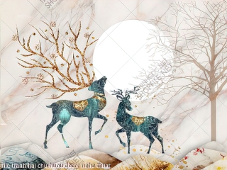 file tranh hai chu huou decor nghe thuat