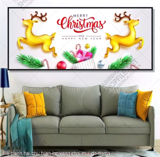 file tranh giang sinh noel hai chu tuan loc vang choi mui do