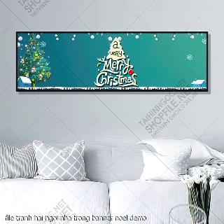 tranh cong giao file tranh hai ngoi nha trong banner noel