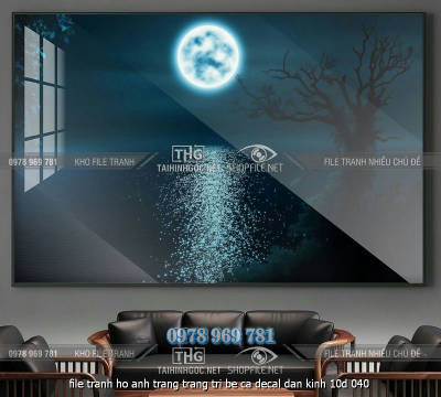 file tranh ho anh trang trang tri be ca decal dan kinh 10d 040