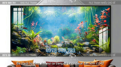 file tranh ho thuy sinh nui ca trang tri be ca decal dan kinh t1542