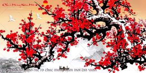 file tranh hoa dao ruc ro chuc mung nam moi tan xuan