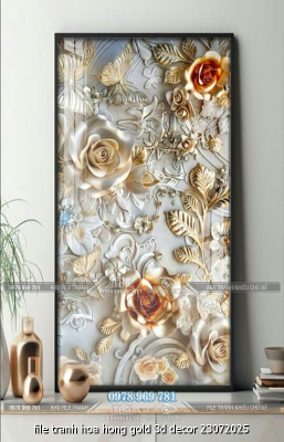 file tranh hoa hong gold 3d decor 23072025