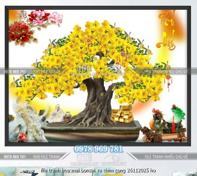file tranh hoa mai bonsai va chim cong 26112025 ho