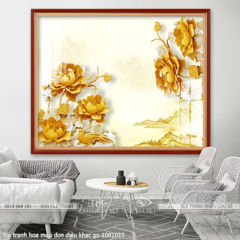 file tranh hoa mau don dieu khac go 1082023