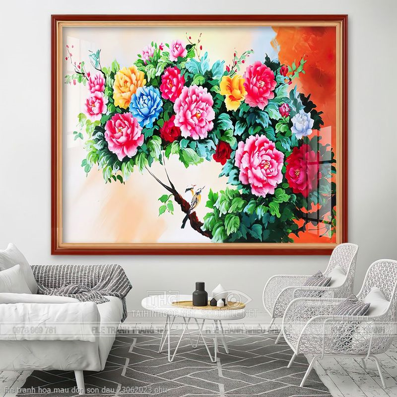 file tranh hoa mau don son dau 23062023 phu