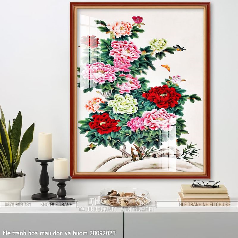 file tranh hoa mau don va buom 28092023