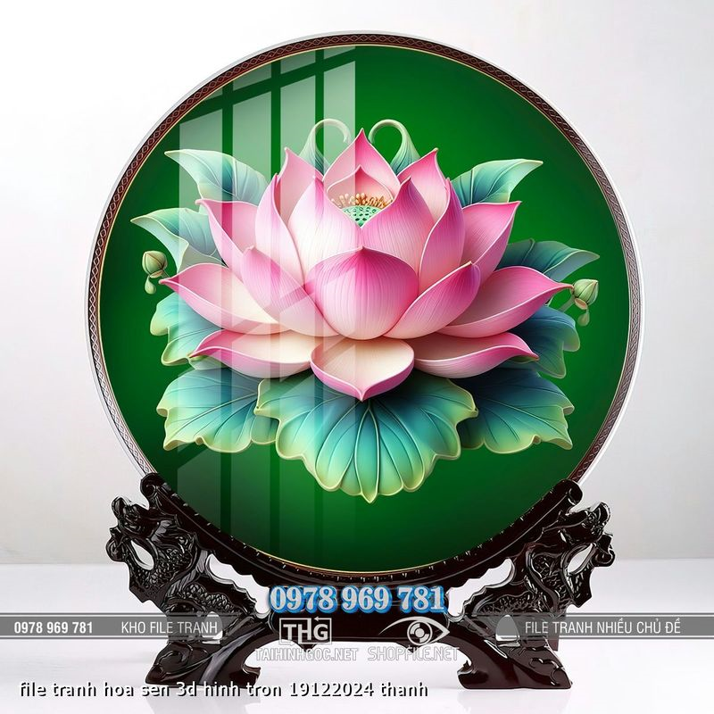 file tranh hoa sen 3d hinh tron 19122024 thanh
