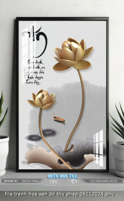 file tranh hoa sen 3d thu phap 06112024 phu