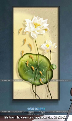 file tranh hoa sen ca chep decor dep 21032025