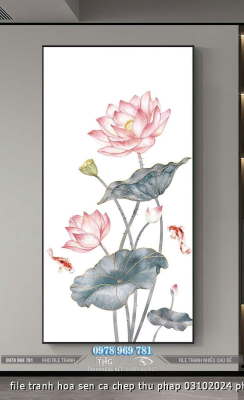 file tranh hoa sen ca chep thu phap 03102024 phu