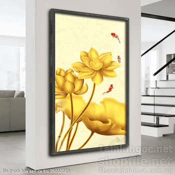 file tranh hoa sen ca koi 26052023