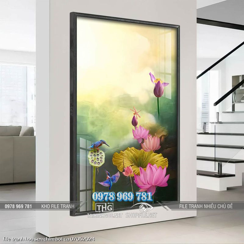 file tranh hoa sen chim boi ca 07052024