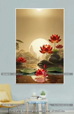 file tranh hoa sen do hoang hon 372025 ho