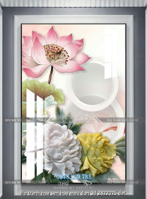 file tranh hoa sen hoa mau don 3d 2822025 dat