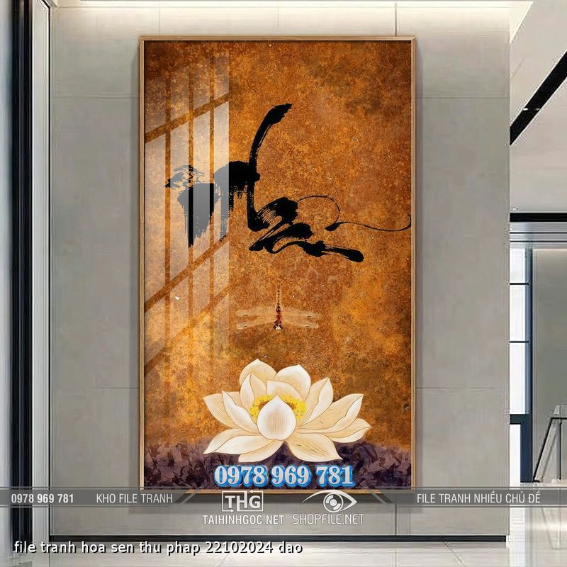 file tranh hoa sen thu phap 22102024 dao