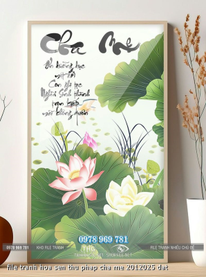 file tranh hoa sen thu phap cha me 2012025 dat