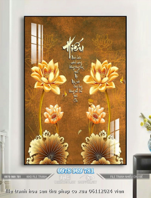 file tranh hoa sen thu phap co xua 06112024 vien