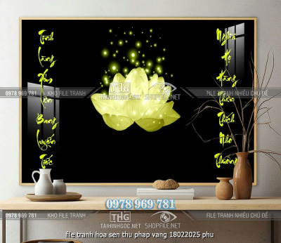 file tranh hoa sen thu phap vang 18022025 phu
