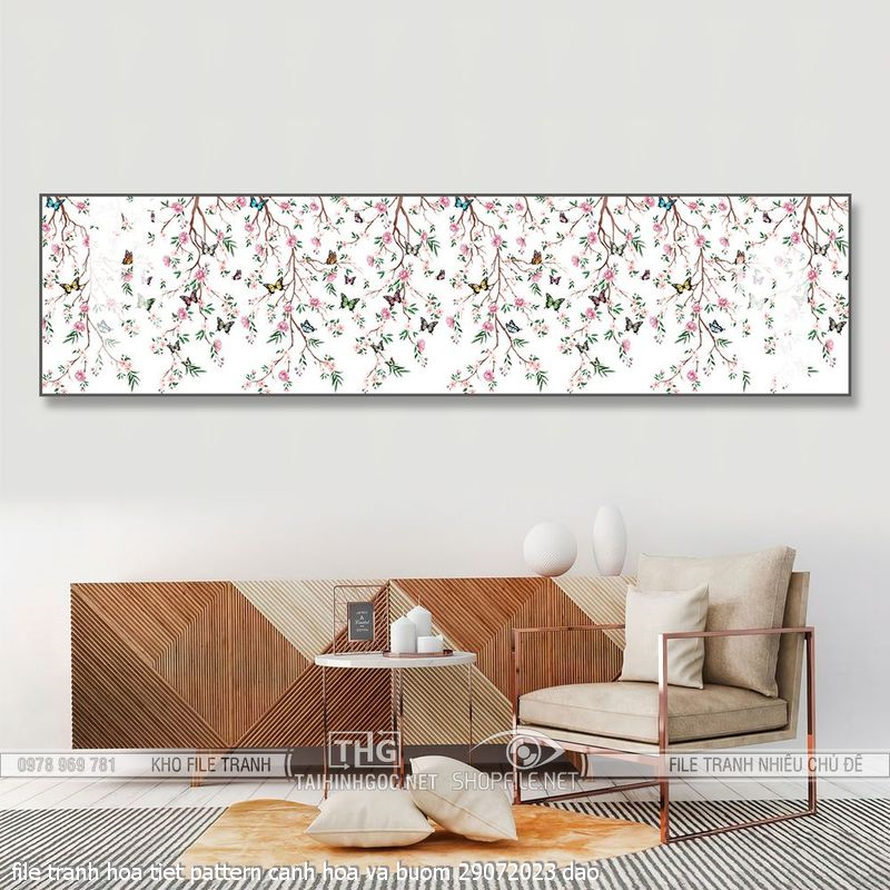 file tranh hoa tiet pattern canh hoa va buom 29072023 dao