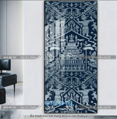 file tranh hoa tiet trang tri hoa van champa