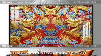 file tranh hoa van rong vang trang tri be ca decal dan kinh 5d 093