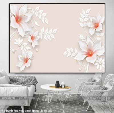 file tranh hoa van tranh tuong 3d tu lieu