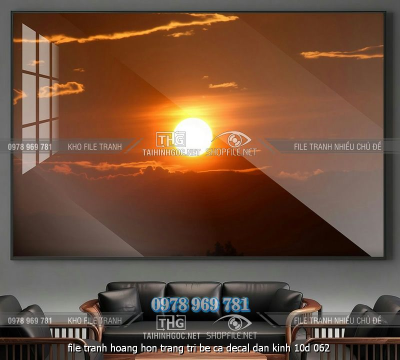 file tranh hoang hon trang tri be ca decal dan kinh 10d 062