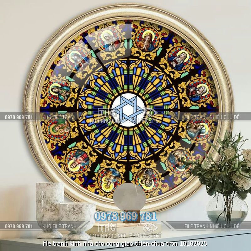 file tranh kinh nha tho cong giao thien chua tron 10102025