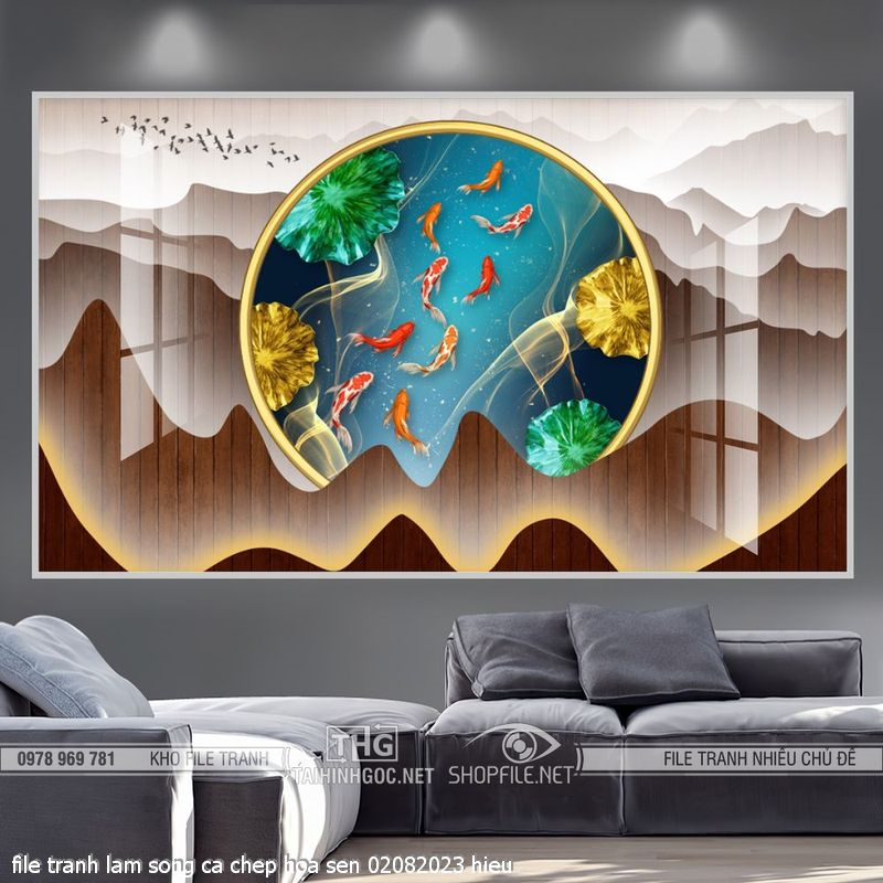 file tranh lam song ca chep hoa sen 02082023 hieu