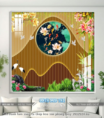 file tranh lam song ca chep hoa sen phong thuy 3082024 ho