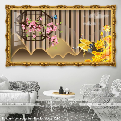 file tranh lam song den dien led decor 0280