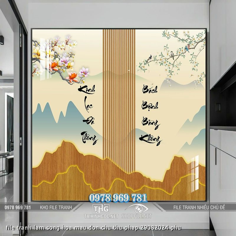 file tranh lam song hoa mau don chu thu phap 29082024 phu