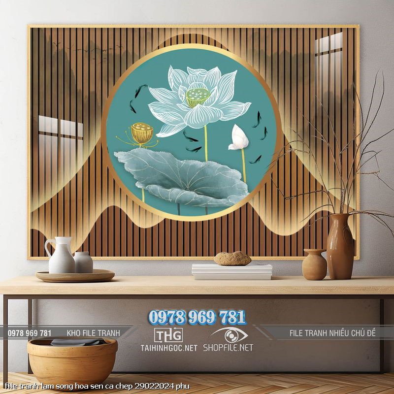 file tranh lam song hoa sen ca chep 29022024 phu