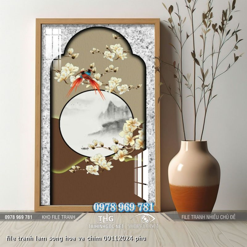file tranh lam song hoa va chim 09112024 phu