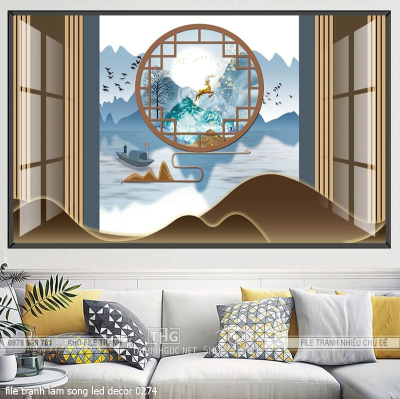 file tranh lam song led decor 0274