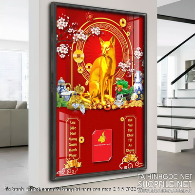 file tranh lich tet nam moi trang tri nam con meo 2 4 5 2022 vy