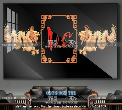 file tranh lien rong thu phap trang tri be ca decal dan kinh 10d 069