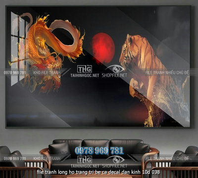 file tranh long ho trang tri be ca decal dan kinh 10d 038