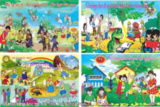 file tranh lop hoc tre em tieu hoc nghe thuat