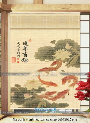 file tranh manh hoa sen ca chep 30072025 phu