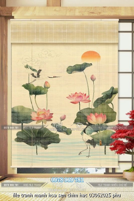 file tranh manh hoa sen chim hac 03062025 phu